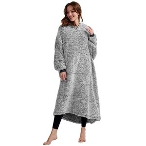 Cozy Sherpa Wearable Snuggle Blanket Hoodie for Adults Women Men Kids Gifts